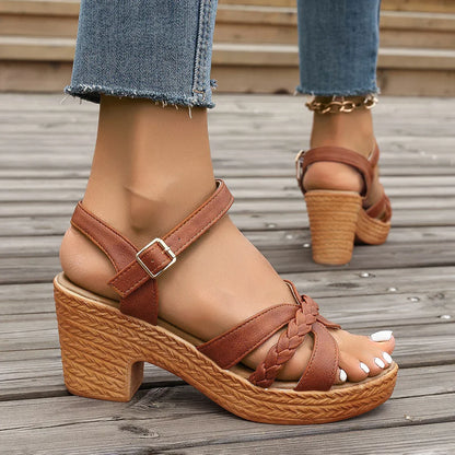 Ama - Orthopedic Mid Heel Platform Sandals